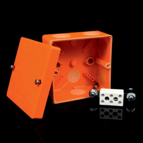 Коробка огнестойкая Е90, 101х101х62, IP66, с керамическим клеммником 3x1,5-10 мм2 KSK 100 (PO10J) | KSK 100_PO10J | Kopos