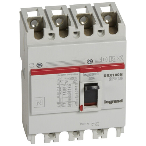 DRX125 термомагнитный 100A 4П 20KA | 027038 | Legrand