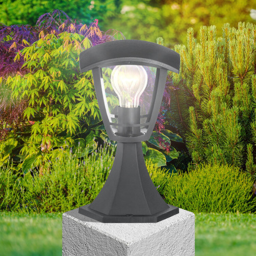 Светильник садово-парковый 4-гранный серый напольный 29см E27 IP44(У1) НТУ 07-40-001 «Валенсия» (8/72) | Б0051209 | ЭРА