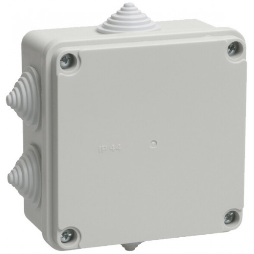 Коробка распределительная КМ41234 для о/п 100х100х50 мм IP55 (RAL7035, 6 гермовводов) | UKO11-100-100-050-K41-55 | IEK