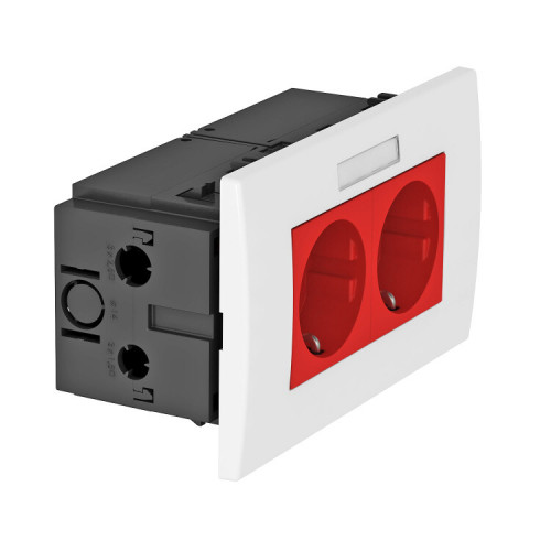 Укомплектованный розеточный блок AR45 (марк.,2xModul45,84x140x59 мм,красный) (SDE-RW D0RT2B) | 6119429 | OBO Bettermann