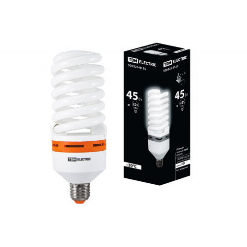 Лампа энергосберегающая КЛЛ-FS-45 Вт-2700 К–Е27 (73х196 мм) | SQ0323-0125 | TDM