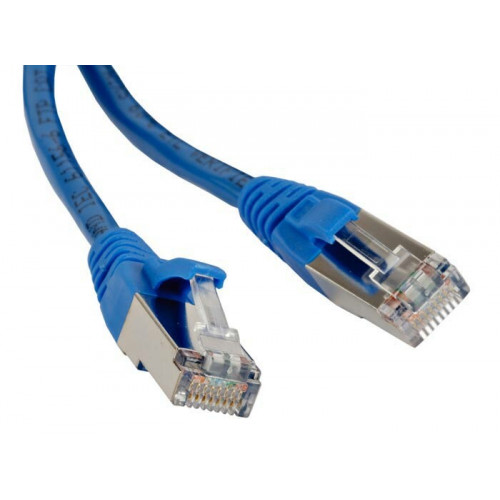 Патч-корд PC-LPM-STP-RJ45-RJ45-C5e-10M-LSZH-BL F/UTP, экранированный, Cat.5е, LSZH, 10 м, синий | 230125 | Hyperline