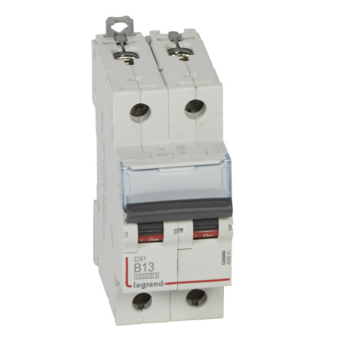 Выключатель автоматический двухполюсный DX3 10000 13А B 16кА | 408941 | Legrand