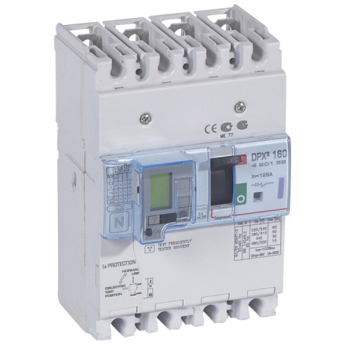 Автоматический выключатель DPX3 160 - термомагн. расц. - с диф. защ. - 50 кА - 400 В~ - 4П - 125 А | 420156 | Legrand