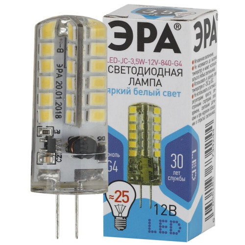 Лампа светодиодная LED-JC-3,5W-12V-840-G4 | Б0033196 | ЭРА