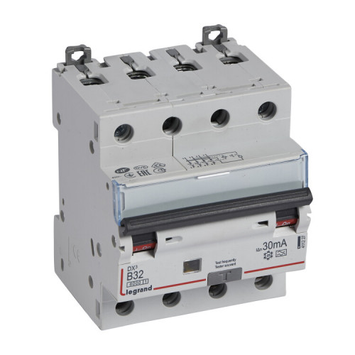 Выключатель автоматический дифференциального тока DX3 6000 4п 32А B 30мА тип A | 411227 | Legrand