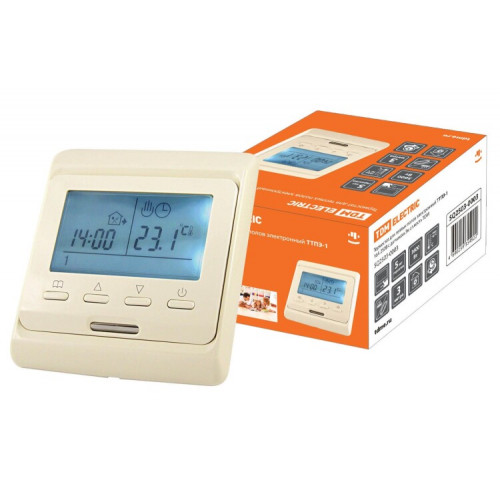 Термостат для теплых полов электронный ТТПЭ-1 16А 250В с датчиком 3м сл. кость | SQ2503-0003 | TDM