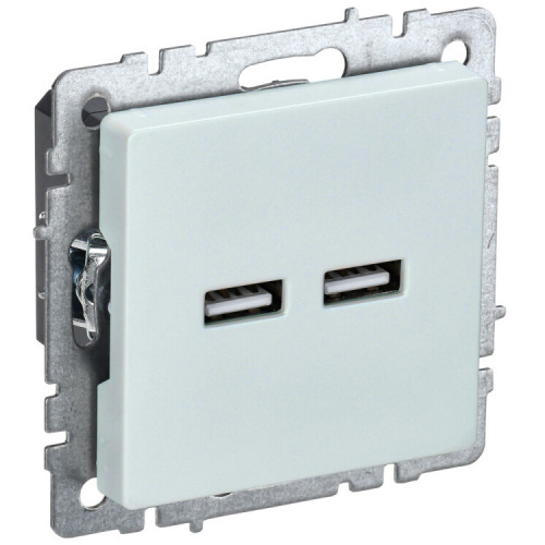 BRITE Розетка USB A+A 3,1А РЮ10-1-БрЖ жемчужный | BR-U21-D31-K36 | IEK