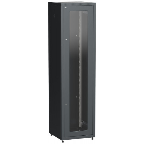 Шкаф LINEA E 33U 600х600мм двери 2шт стек. и метал. чер. | LE05-33U66-GM | ITK