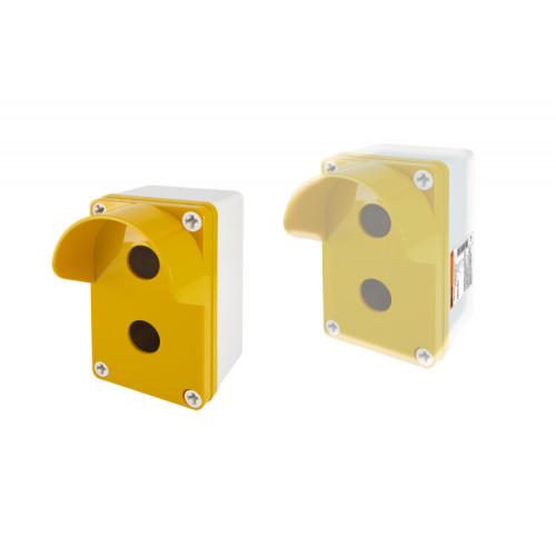 Корпус КП102 c козырьком для кнопок 2 места IP66 ABS желтый | SQ0705-0012 | TDM