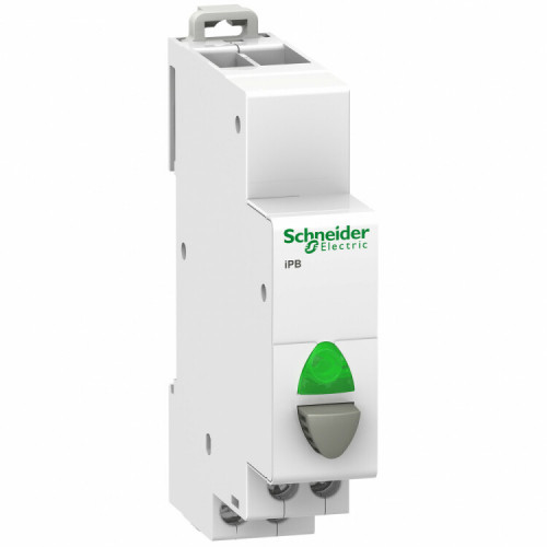 Кнопка управления iPB 1НО серая+зеленый индикатор | A9E18038 | Schneider Electric