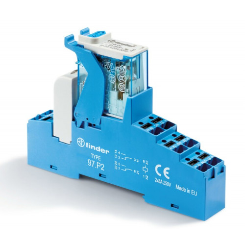 Интерфейсный модуль, электромеханическое реле; 2CO 8A; контакты AgNi; питание 12В DC; категория защиты IP20 | 4CP290120050SPA | Finder