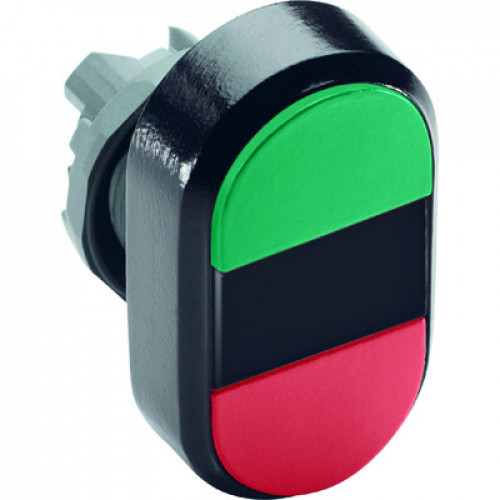 Кнопка двойная MPD1-11B (зеленая/красная) непрозрачная черная линза без текста | 1SFA611130R1106 | ABB