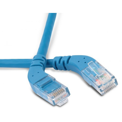 Патч-корд PC-APM-UTP-RJ45/L45-RJ45/L45-C6-5M-LSZH-BL U/UTP угловой, левый 45°-левый 45°, Cat.6, LSZH, 5 м, синий | 233051 | Hyperline