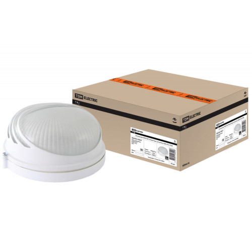 Светильник пылевлагозащищенный под лампу для ЖКХ НПБ1307 белый/круг ресничка 60Вт IP54 | SQ0303-0051 | TDM