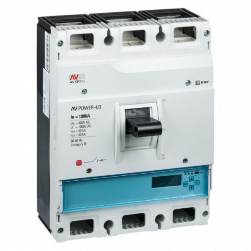 Автоматический выключатель AV POWER-4/3 1000А 50kA ETU6.0 | mccb-43-1000-6.0-av | EKF