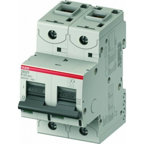 Выключатель автоматический двухполюсный S802C 20А B 25кА (S802C B20) | 2CCS882001R0205 | ABB