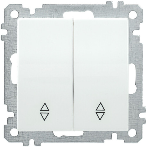 BOLERO белый Выключатель 2-клавишный проходной 10А ВС10-2-2-Б | EVB22-K01-10-1 | IEK
