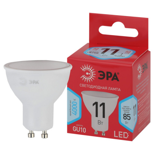 Лампа светодиодная RED LINE LED MR16-11W-840-GU10 R GU10 11 Вт софит нейтральный белый свет | Б0050693 | ЭРА