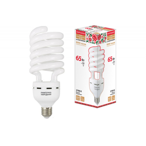 Лампа энергосберегающая КЛЛ 65Вт Е27 827 cпираль НЛ-HS | SQ0347-0040 | TDM
