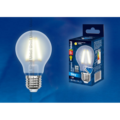 Лампа светодиодная LED-A60-8W/WW/E27/FR PLS02WH LED. 