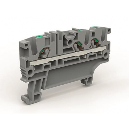 Проходная клемма 3 точки подключения на 2,5 кв.мм | ZEFC210GR | DKC