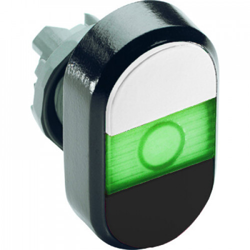 Кнопка двойная MPD5-11G (белая/черная) зеленая линза без текста | 1SFA611134R1102 | ABB