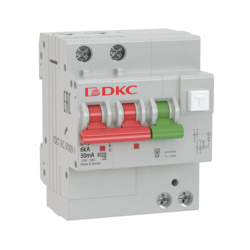 Выключатель автоматический дифференциального тока АВДТ с защитой от сверхтоков YON MDV63-23C40-A (2п, 100mA) 6kA | MDV63-23C40-A | DKC