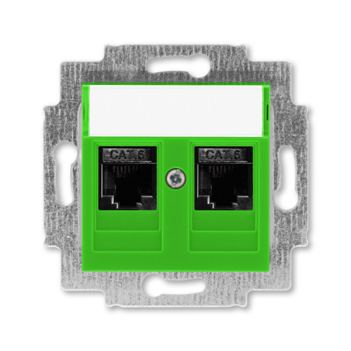 ABB Levit Зелёный Розетка комп. 2-ая 2хRJ45 категория 6 | 5014H-A61018 67W | 2CHH296118A6067 | ABB