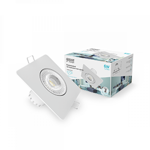 Светильник светодиодный встраиваемый квадратный белый, 6W, 520 Lm LED 4100K | 948411206 | Gauss