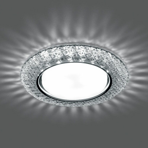 Светильник встраиваемый с белой LED подсветкой CD4042 потолочный GX53 без лампы, прозрачный, хром | 41304 | Feron