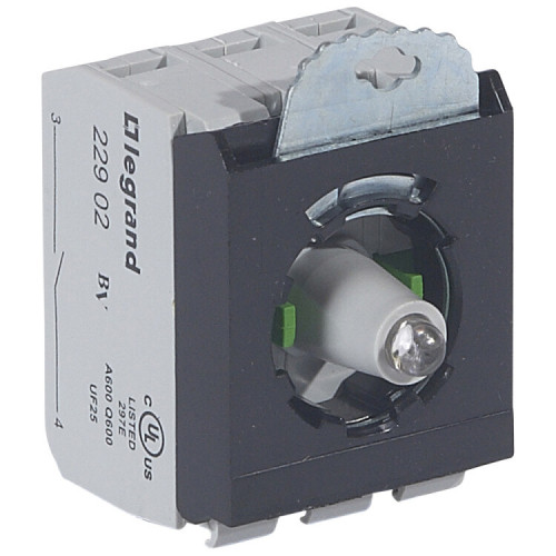 Osmoz Комплектующий блок для кнопок для комплектации с подсветкой под винт 24В~/= 2Н.О. белый 3 поста | 023006 | Legrand