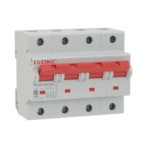 Выключатель автоматический четырехполюсной YON MD125-4ND100-14ln 20kA | MD125-4ND100 | DKC