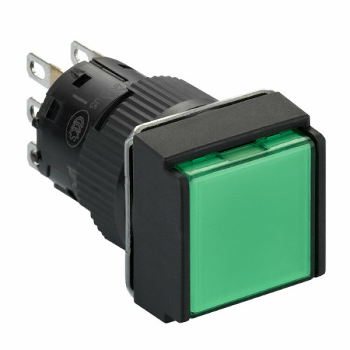 Кнопка с подсветкой 16мм, зеленая, 24В | XB6ECW3B1P | Schneider Electric