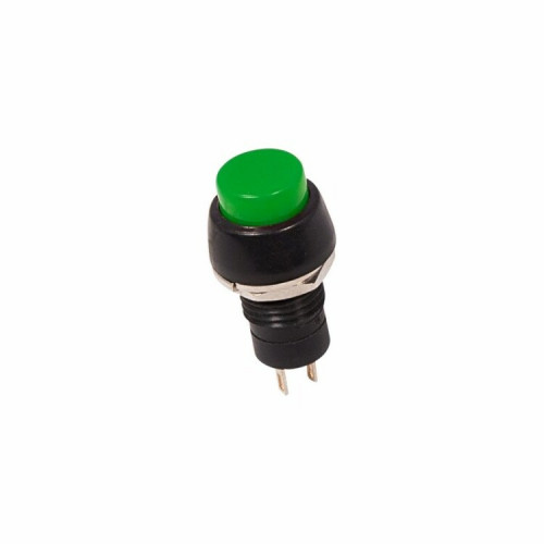 Выключатель-кнопка 250V 1А (2с) (ON)-OFF Б/Фикс зеленая Micro | 36-3083 | REXANT