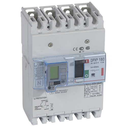 Автоматический выключатель DPX3 160 - термомагн. расц. - с диф. защ. - 36 кА - 400 В~ - 4П - 63 А | 420113 | Legrand