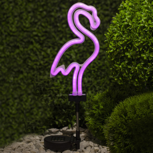 Cветильник садовый декоративный неоновый Фламинго ERASF012-30 на солнечной батарее | Б0044238 | ЭРА
