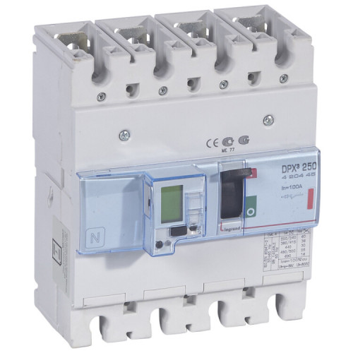 Автоматический выключатель DPX3 250 - эл. расцепитель - с изм. блоком - 36 кА - 400 В~ - 4П - 100 А | 420445 | Legrand