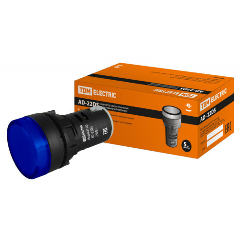 Лампа AD-22DS(LED)матрица d22мм синий 230В | SQ0702-0005 | TDM