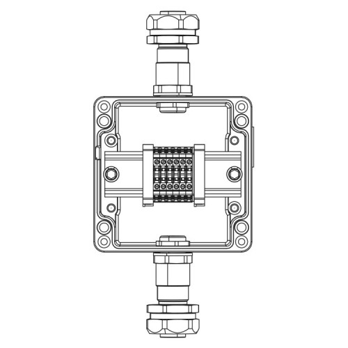 Взрывозащищенная клеммная коробка из алюминия TBE-A-12-(6xCBC.2)-1xKAEPM2MHK-20(A)-1xKAEPM2MHK-20(C)1Ex e IIC Т5 Gb / Ex tb IIICT95°C Db IP66 | 1201.1