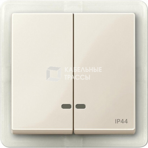 ДВЕ КЛАВИШИ С ОКОШ.Д/СВЕТ.ИНД.IP44 БЕЖ | MTN3424-0344 | Schneider Electric