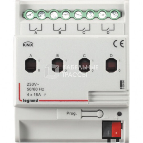 KNX. Релейный активатор 4-канальный 16А. DIN 4 модуля. | 002680 | Legrand