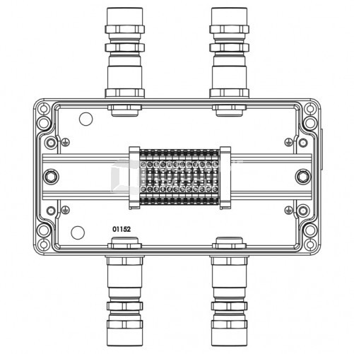 Взрывозащищенная клеммная коробка из алюминия TBE-A-14-(12xCBC.2)-2xKA2MHK(A)-2xKA2MHK(C)1Ex e IIC Т5 Gb / Ex tb IIIC T95°C Db IP66 | 1201.141.22.1240