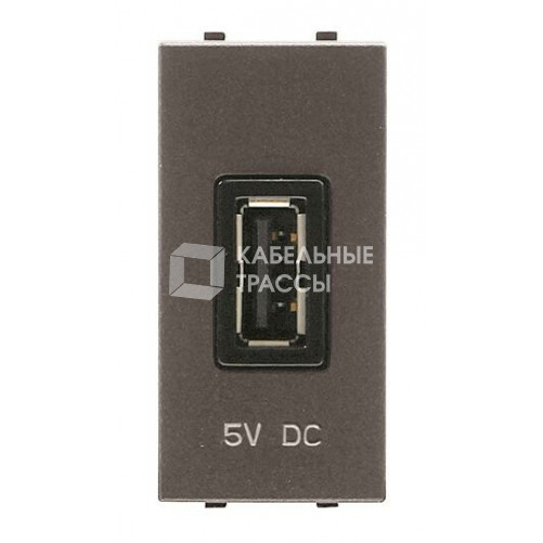 ABB Zenit Антрацит Механизм USB зарядного устройства, 1М, 750 мА | N2185 AN | 2CLA218500N1801 | ABB