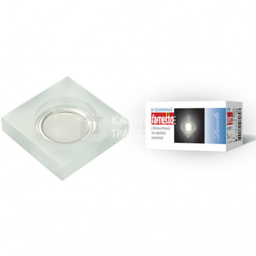Светильник декор.встр Luciole DLS-L111 GU5.3 CHROME/MATT CLEAR квадр GU5.3 доп.LED подсветка 3Вт металл/стекл. Хром/мат+прозр | UL-00000363 | Fametto