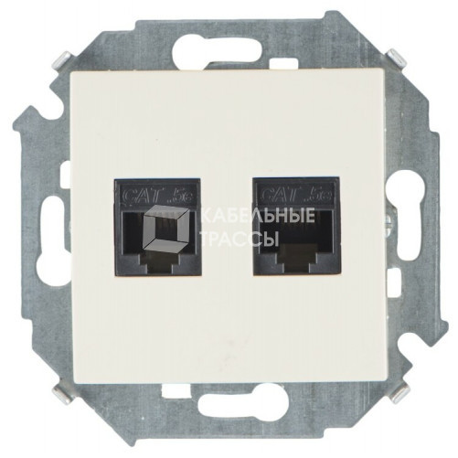 Simon 15 Сл. кость Розетка компьютерная двойная RJ45 кат.5e (AMP) | 1591552-031 | Simon