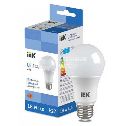 Лампа светодиодная Bulb A65 1850lm 6500K E27 | LL-I-A65-18-230-65-E27 | IEK