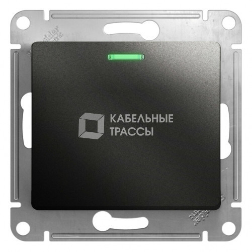 Glossa Антрацит Выключатель 1-клавишный с подсветкой сх.1а, 10AX | GSL000713 | Schneider Electric