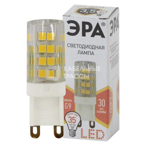 Лампа светодиодная LED 3,5Вт G9 220В 2700К smd JCD капсульная | Б0027861 | ЭРА